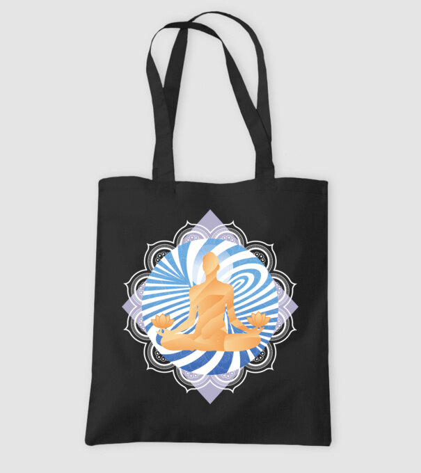 Meditație yoga model negru pe tricou