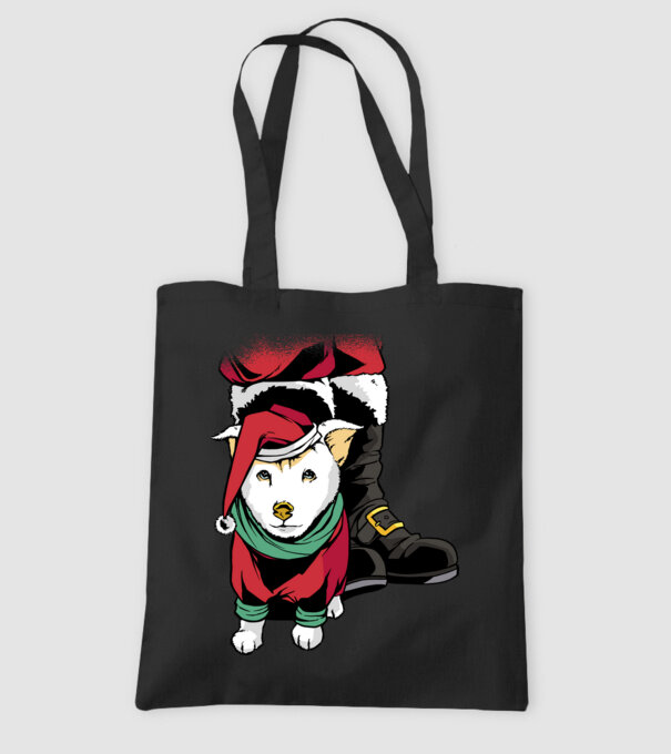 Cățeluș de Crăciun model negru pe tricou