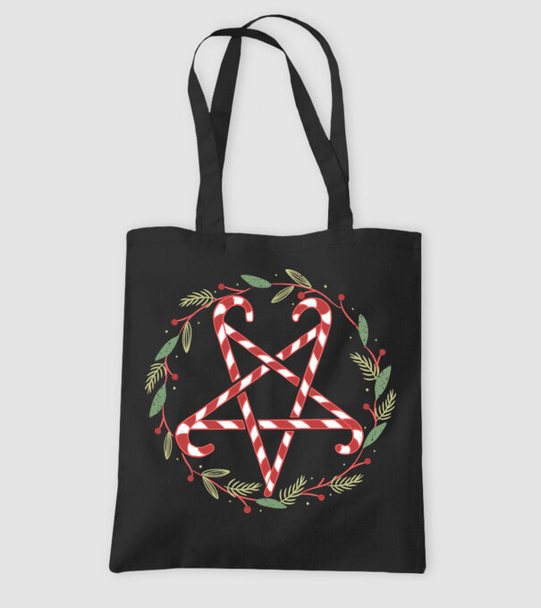 Pentagrama de Crăciun model negru pe tricou