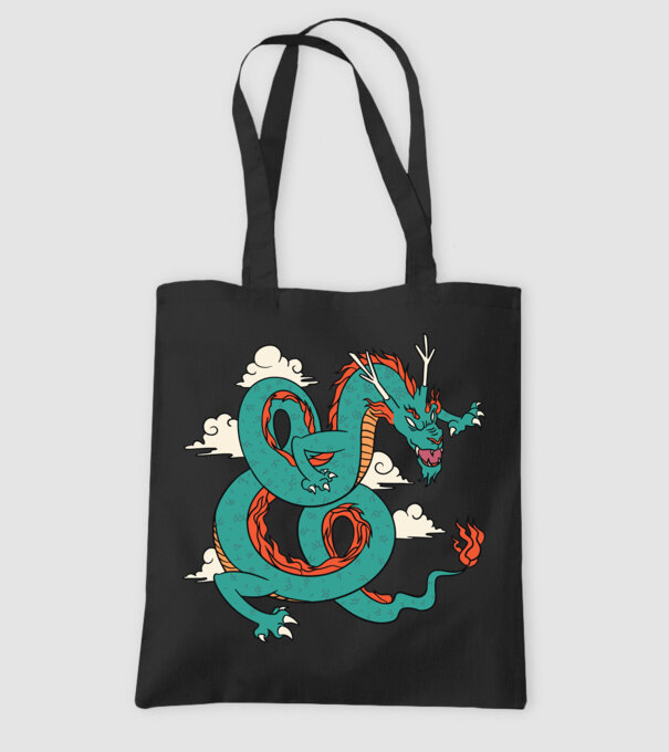 Dragon Chinez model negru pe tricou