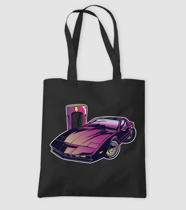 Kitt pe încărcător electric tricou amuzant model negru pe tricou