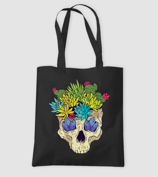 Craniu Cactuși model negru pe tricou