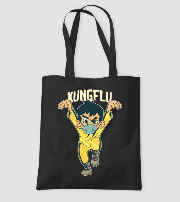 Kung Flu Coronavirus Karate model negru pe tricou