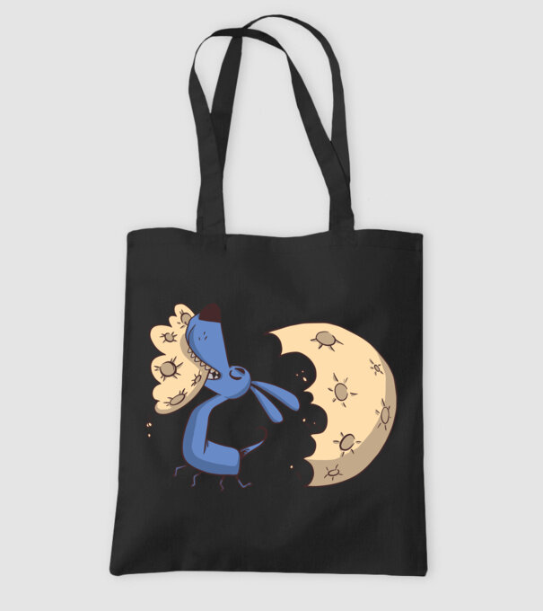 Câine Luna Mușcătură model negru pe tricou