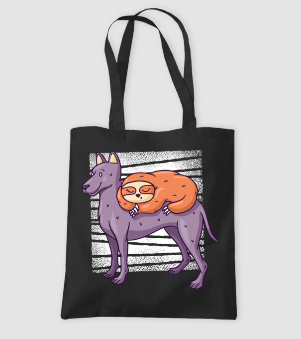 Leneș pe câine model negru pe tricou