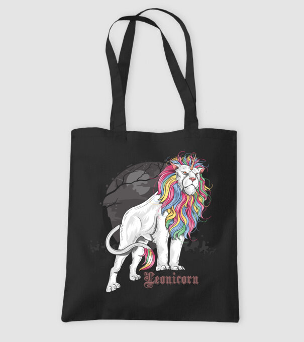 Leonicorn model negru pe tricou