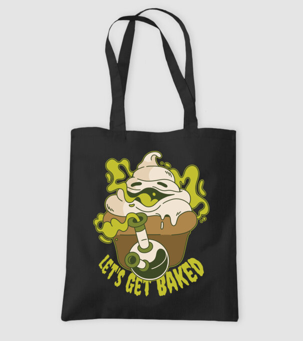 'Let''s Get Baked' model negru pe tricou