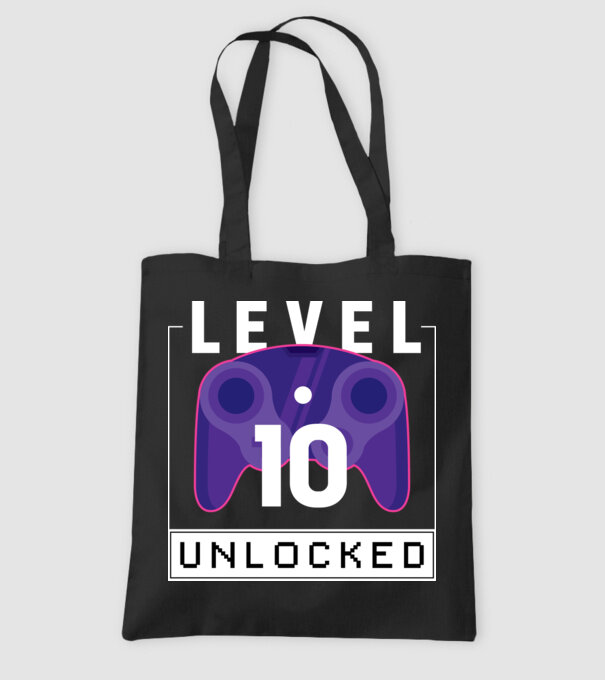 Level 10 Unlocked Gamer Birthday model negru pe tricou