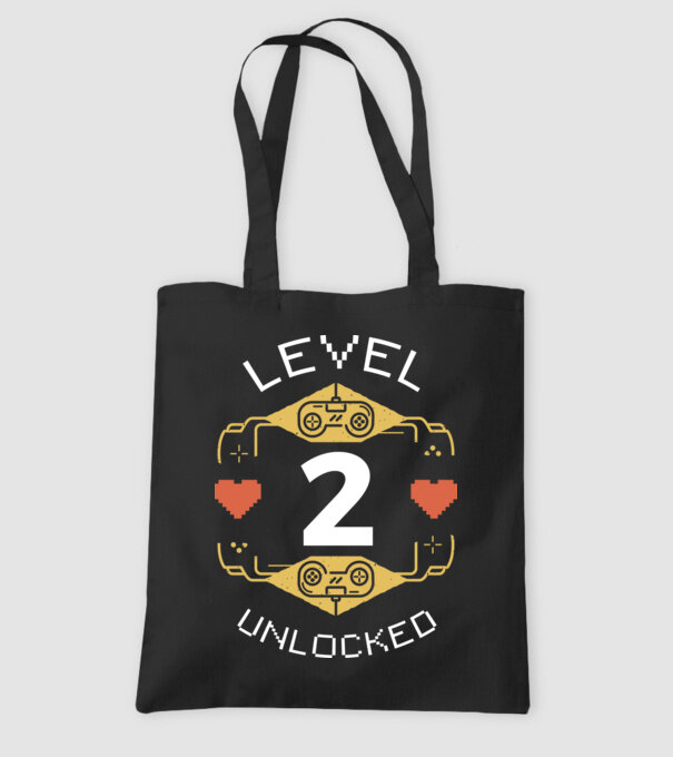 Level 2 Unlocked Gamer Birthday model negru pe tricou