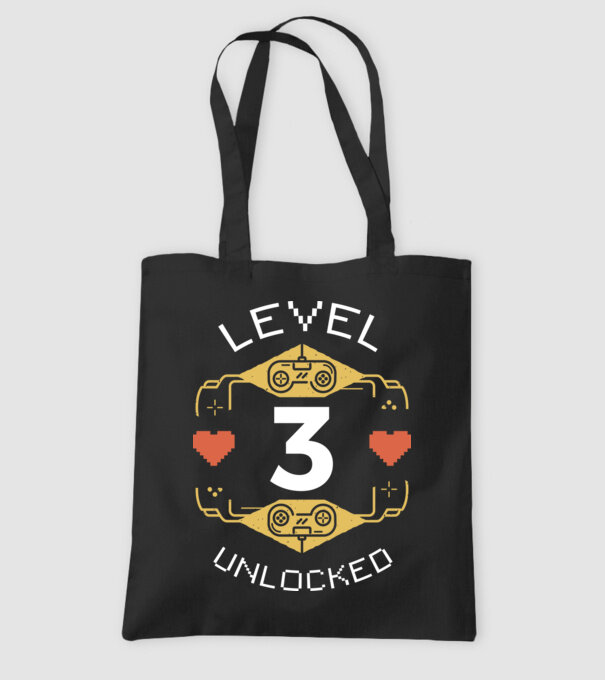 Level 3 Unlocked Gamer Birthday model negru pe tricou