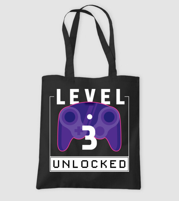 Level 3 Unlocked Gamer Birthday model negru pe tricou
