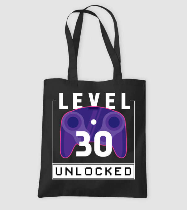 Level 30 Unlocked Gamer Birthday model negru pe tricou