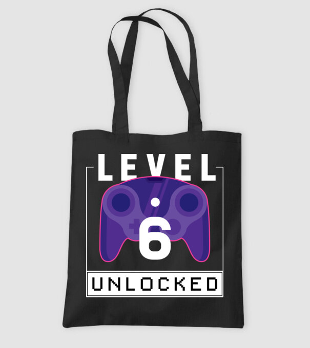 Level 6 Unlocked Gamer Birthday model negru pe tricou