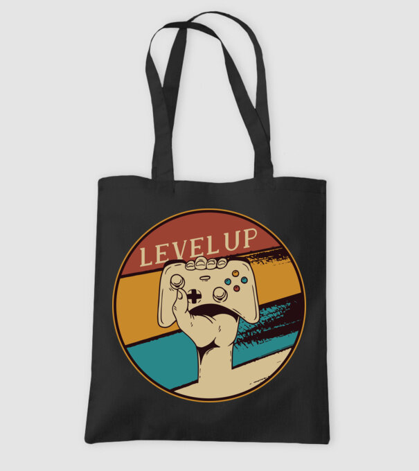 Level up - Trecere nivel Gamer model negru pe tricou