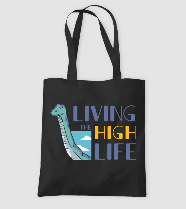 Living the High Life Dinosaur model negru pe tricou