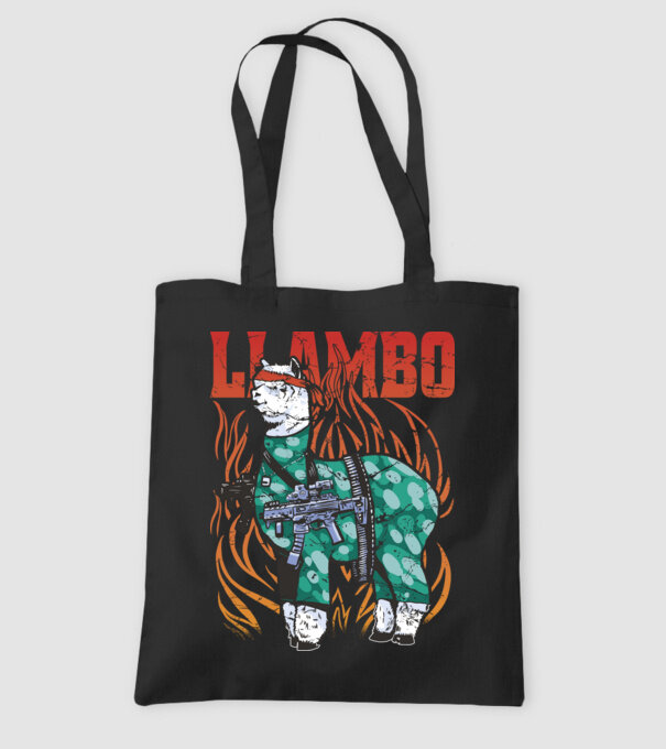 Llambo Lama model negru pe tricou