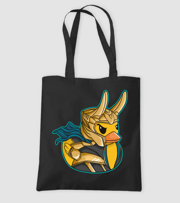 Rață Loki model negru pe tricou