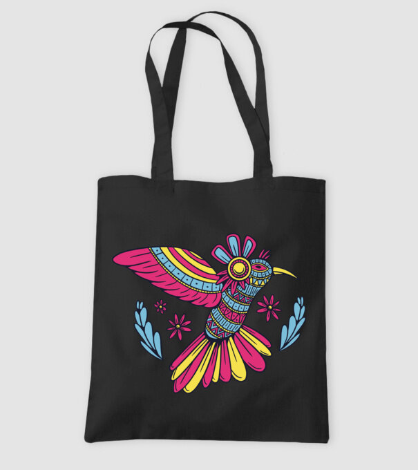 Mandala Colibri model negru pe tricou
