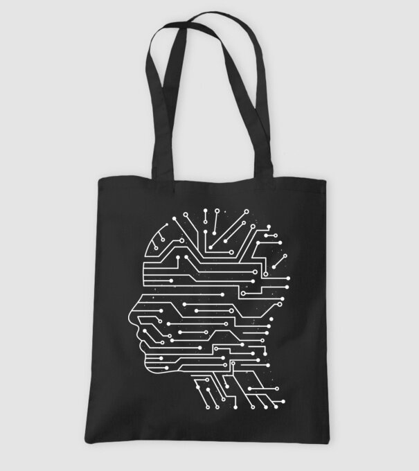 Inteligența artificială AI model negru pe tricou