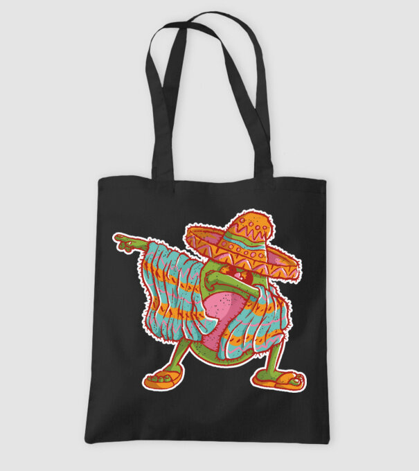 Avocado mexican DAB model negru pe tricou
