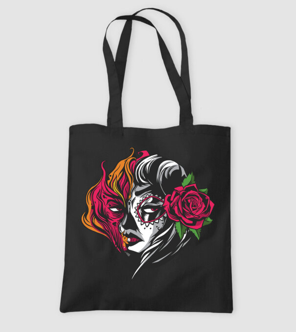 Fată Mexicană Demon model negru pe tricou