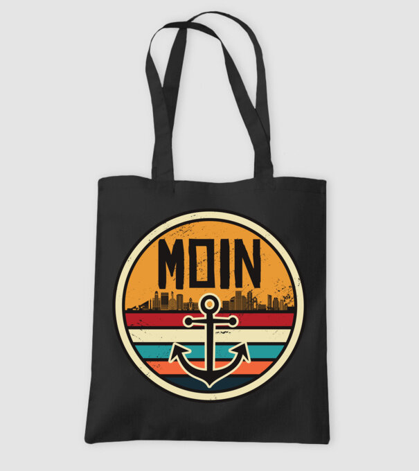Ancoră Moin model negru pe tricou
