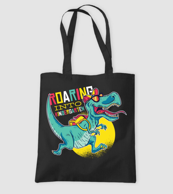 De acum încolo, voi urla în grădiniță cu Dinozaur model negru pe tricou