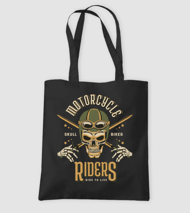 Craniu Motociclist model negru pe tricou