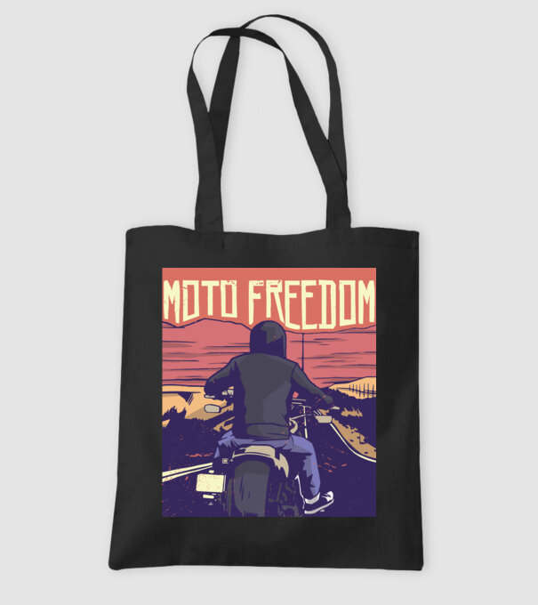 Libertate Motociclist model negru pe tricou