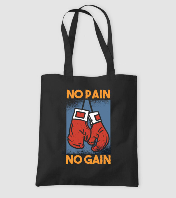 No pain no gain box model negru pe tricou