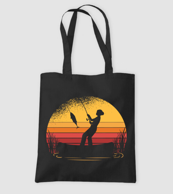 Femeie Pescar model negru pe tricou