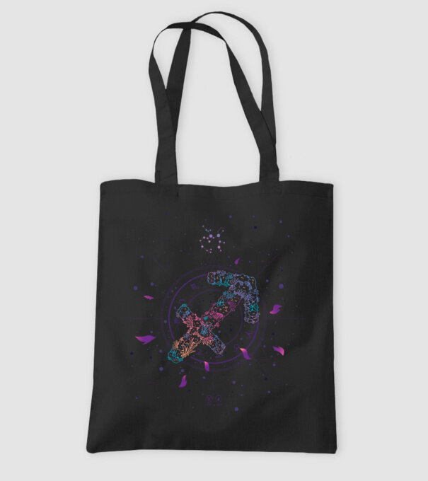 Saggitarius Zodiac model negru pe tricou