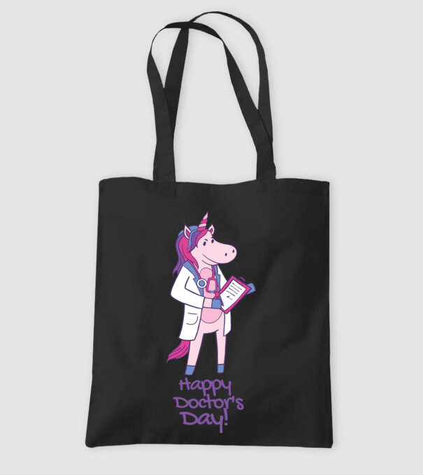 Medic Unicorn model negru pe tricou