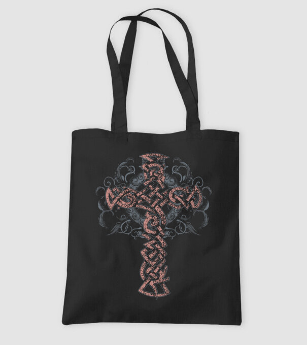 Cruce veche vikingă model negru pe tricou