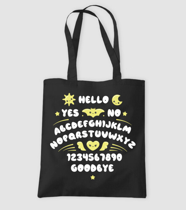 Motiv Ouija model negru pe tricou