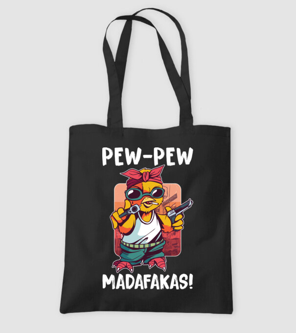Pew Pew Pew Madafakas Pui model negru pe tricou