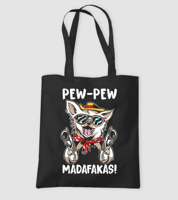 Pew Pew Pew Madafakas Chivava model negru pe tricou