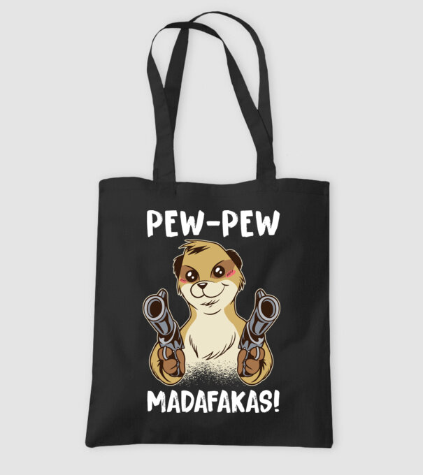 Pew Pew Pew Madafakas Suricată model negru pe tricou