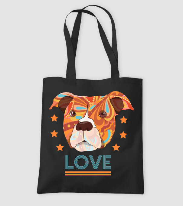 Dragoste Pitbull model negru pe tricou