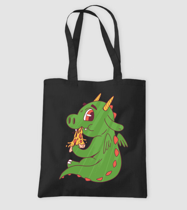 Pizza Dino model negru pe tricou