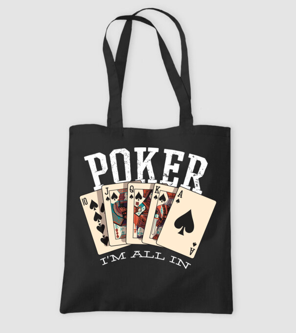 Poker All in model negru pe tricou