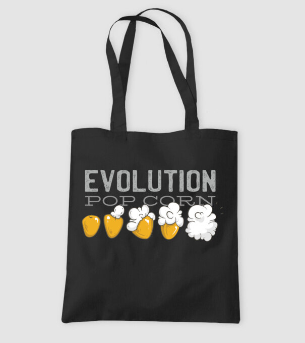 Evoluție Popcorn model negru pe tricou