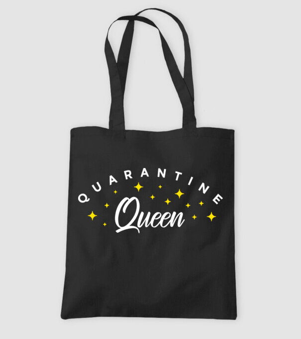 Quarantine queen model negru pe tricou