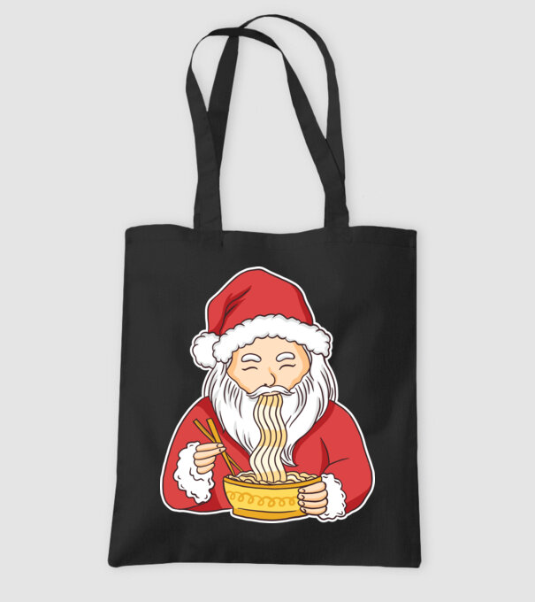 Moș Crăciun Ramen model negru pe tricou