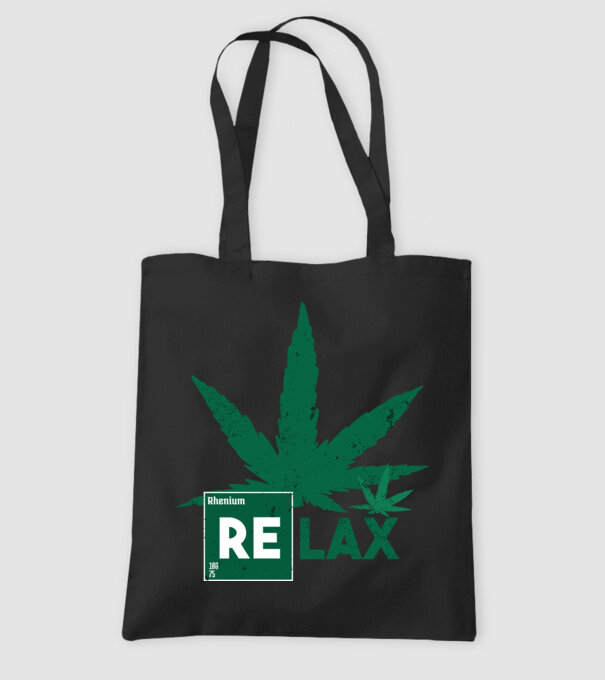 Relax Cannabis model negru pe tricou