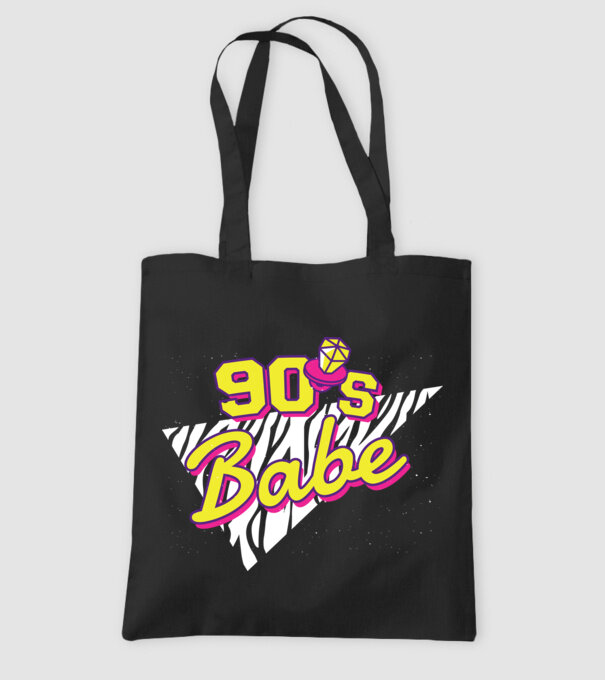Retro 90s Babe model negru pe tricou