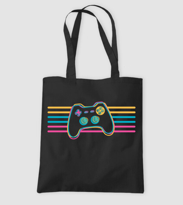 Gamer Controler Retro model negru pe tricou