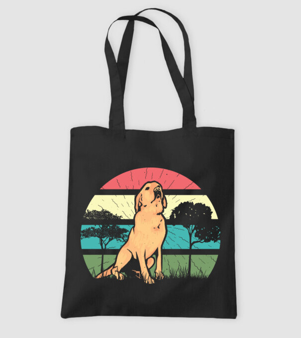 Golden Retriever retro model negru pe tricou