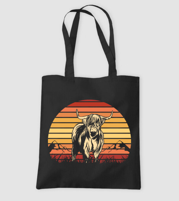 Vită Retro model negru pe tricou