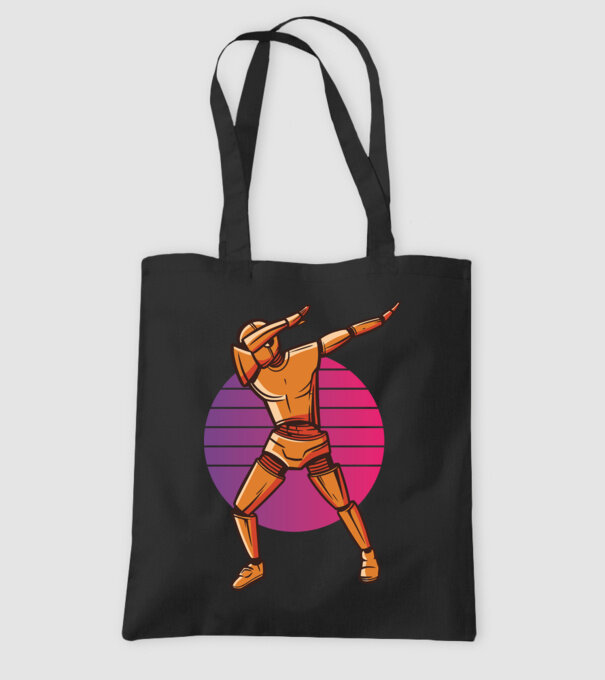 Robot DAB model negru pe tricou